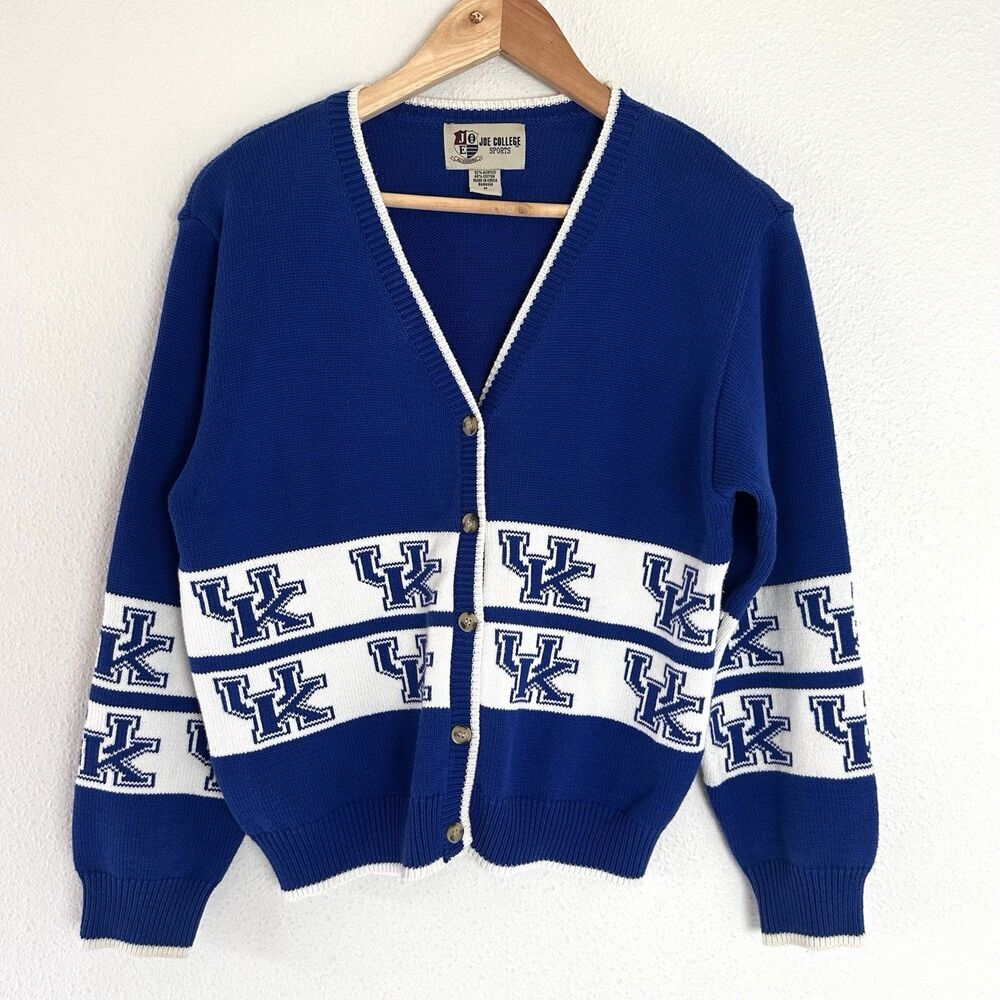 Kentucky Wildcats Joe College Sports NCAA Knit Cardigan Sweater Womens Size M